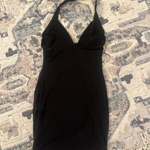 Fashion Nova Black Olympia V-Neck Mini Dress